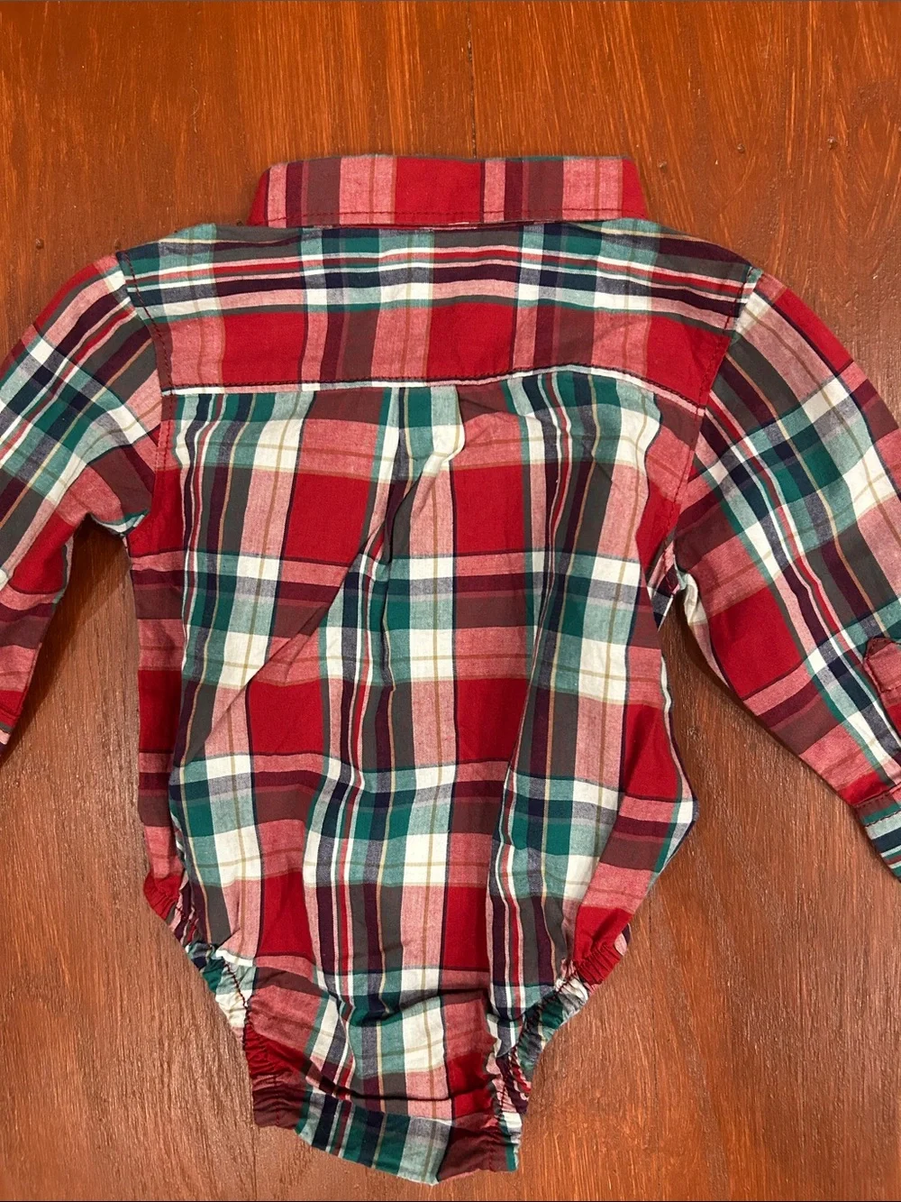 Gymboree Red and Green Plaid Button-Front One-Piece